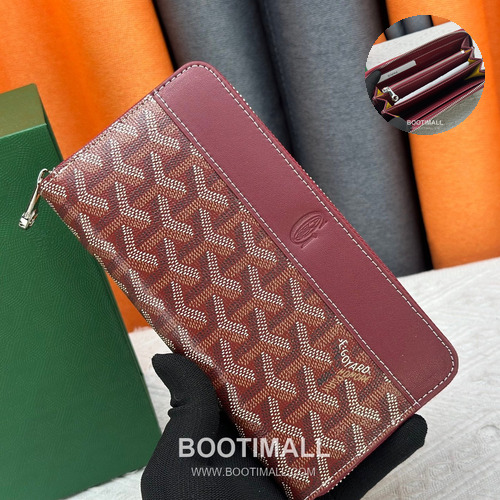 Goyard Canvas Calfskin Leather Long Wallet with Zip Pocket Detail 고야드 캔버스 카프스킨 레더 지퍼 포켓 장지갑 3368 M60017 20cm