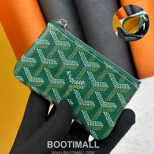 Goyard Canvas Key Pouch Wallet with Zip Closure Key Ring Detail 루이비통 다미에 캔버스 키 파우치 지갑 G510 12cm