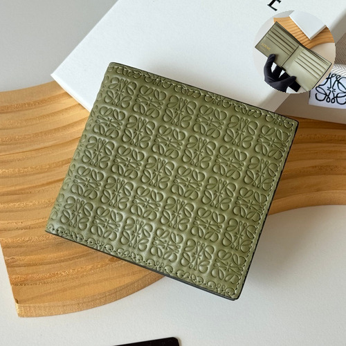 Loewe Puzzle Embossed Calfskin Bi-Fold Wallet with Geometric Detail 로에베 퍼즐 엠보스드 카프스킨 지오메트릭 디테일 반지갑 L1137 11cm