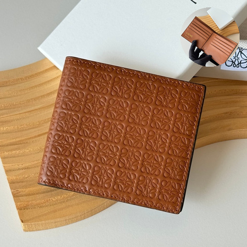 Loewe Puzzle Embossed Calfskin Bi-Fold Wallet with Geometric Detail 로에베 퍼즐 엠보스드 카프스킨 지오메트릭 디테일 반지갑 L1137 11cm