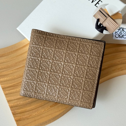 Loewe Puzzle Embossed Calfskin Bi-Fold Wallet with Geometric Detail 로에베 퍼즐 엠보스드 카프스킨 지오메트릭 디테일 반지갑 L1137 11cm