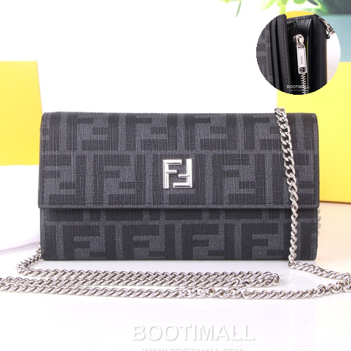 Fendi Calfskin Wallet with Key Hook Hardware and Strap Detail 펜디 카프스킨 키훅 하드웨어 스트랩 디테일 장지갑 SF06 19cm
