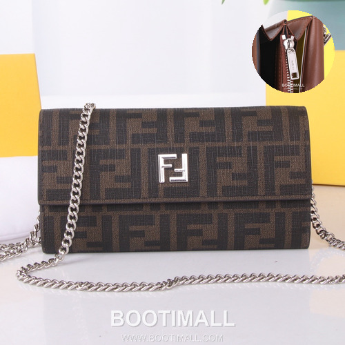 Fendi Calfskin Wallet with Key Hook Hardware and Strap Detail 펜디 카프스킨 키훅 하드웨어 스트랩 디테일 장지갑 SF06 19cm