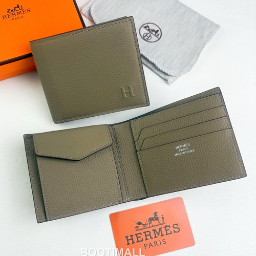 Hermès Silk’in Barenia Togo Calfskin Bi-Fold Wallet with Coin Pocket Detail 에르메스 실킨 바레니아 토고 카프스킨 코인포켓 디테일 반지갑 527 11.5cm
