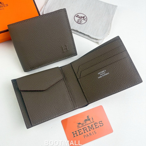 Hermès Silk’in Barenia Togo Calfskin Bi-Fold Wallet with Coin Pocket Detail 에르메스 실킨 바레니아 토고 카프스킨 코인포켓 디테일 반지갑 527 11.5cm