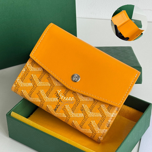 Goyard Saint-Gabriel Goyardine Canvas Trifold Wallet with Flap Closure 고야드 생가브리엘 고야르딘 캔버스 트리폴드 지갑 플랩클로저 3319 12cm