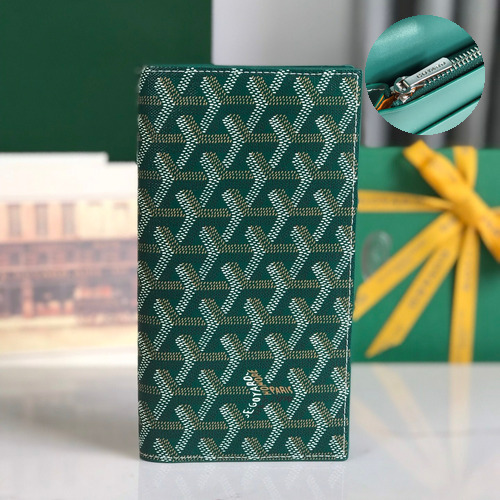 Goyard Richelieu Goyardine Canvas Calfskin Leather Bi-Fold Long Wallet with Snap Closure 고야드 리슐리외 고야르딘 캔버스 카프스킨 레더 바이폴드 롱월렛 스냅클로저 628 19cm