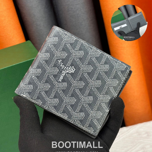 Goyard Goyardine Canvas Bi-Fold Wallet with 8 Card Slots 고야드 고야르딘 캔버스 바이폴드 카드지갑 G5126 11cm