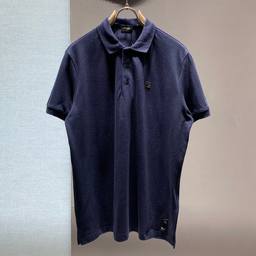 Fendi SS26 Metal FF Logo Piqué Cotton Polo Shirt 펜디 SS26 메탈 FF 로고 피케 코튼 폴로 셔츠