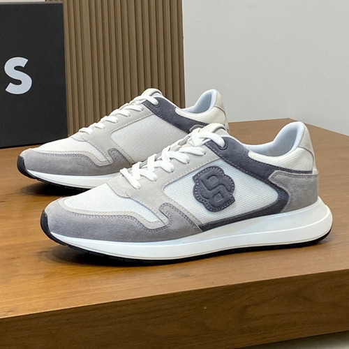 BOSS Suede Calfskin Leather Low Sneakers with Logo Lace Detail EVA Rubber Sole 보스 스웨이드 카프스킨 레더 로우 스니커즈 로고 레이스 디테일 EVA 러버솔 7F03046 3cm