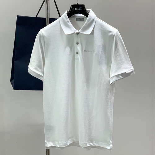 Dior SS26 Cotton Collared Short Sleeve T-Shirt with Embroidered Logo 디올 SS26 코튼 카라 반팔 티셔츠 자수 로고