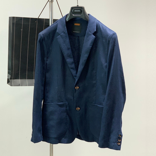 Zegna SS26 Cotton Blend Blazer Jacket with Logo Print 제냐 SS26 코튼 혼방 블레이저 재킷 로고 프린트