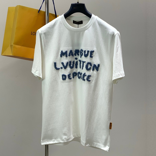 Louis Vuitton SS25 Cotton Crewneck T-Shirt with Embroidered Logo 루이비통 SS25 코튼 크루넥 티셔츠 자수 로고