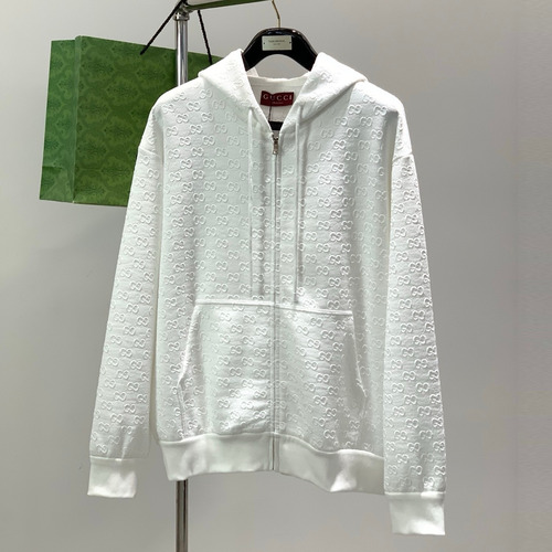 Gucci SS26 Cotton Blend Hooded Jacket with Embossed Logo 구찌 SS26 코튼 혼방 후드 재킷 엠보스 로고