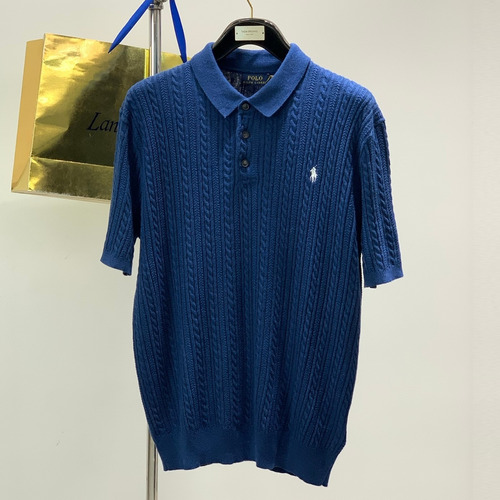 Ralph Lauren SS26 Cotton Knit Collared Short Sleeve Shirt with Embroidered Logo 랄프로렌 SS26 코튼 니트 카라 반팔 셔츠 자수 로고