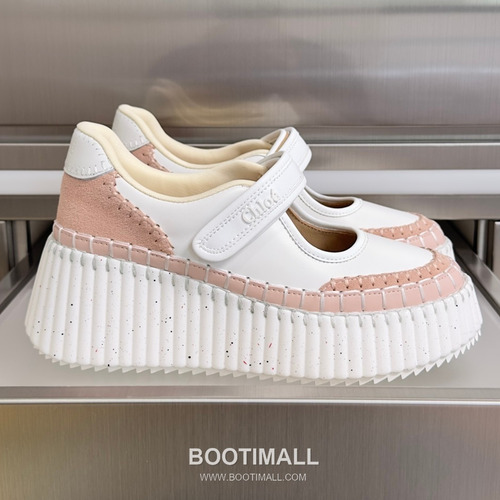 Chloé Nama Calfskin Suede Wedge Platform Sneakers with Velcro Strap Detail 끌로에 나마 카프스킨 스웨이드 웨지 플랫폼 스니커즈 7.5cm