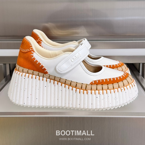 Chloé Nama Calfskin Suede Wedge Platform Sneakers with Velcro Strap Detail 끌로에 나마 카프스킨 스웨이드 웨지 플랫폼 스니커즈 7.5cm