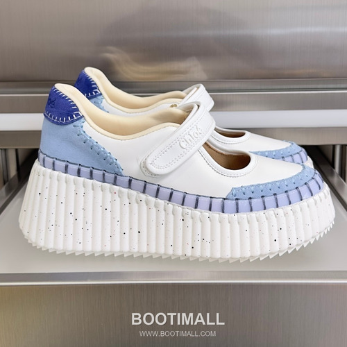 Chloé Nama Calfskin Suede Wedge Platform Sneakers with Velcro Strap Detail 끌로에 나마 카프스킨 스웨이드 웨지 플랫폼 스니커즈 7.5cm