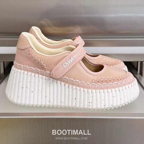 Chloé Nama Calfskin Suede Wedge Platform Sneakers with Velcro Strap Detail 끌로에 나마 카프스킨 스웨이드 웨지 플랫폼 스니커즈 7.5cm