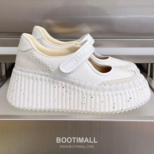 Chloé Nama Calfskin Suede Wedge Platform Sneakers with Velcro Strap Detail 끌로에 나마 카프스킨 스웨이드 웨지 플랫폼 스니커즈 7.5cm