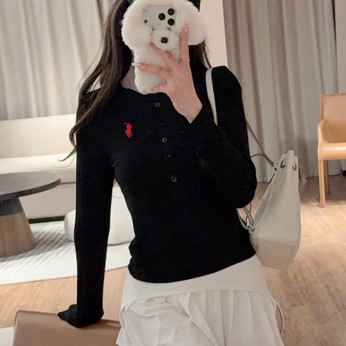 Ralph Lauren 2026 S/S Cotton Long Sleeve T-Shirt Embroidered Logo Detail 랄프로렌 코튼 롱슬리브 티셔츠 자수 로고 디테일