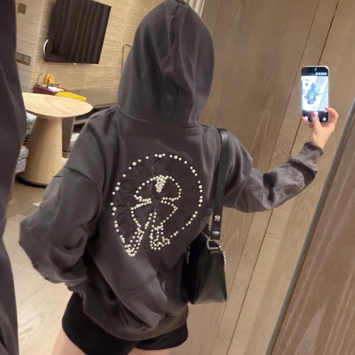 Chrome Hearts 2026 S/S Cotton Hoodie Embroidered Bead Logo Oversized 후드 스웨트셔츠 자수 비즈 로고 디테일