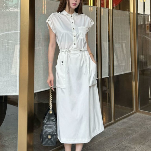 Dior 2026 S/S Cotton Polyester Dress Utility Style Adjustable Waist Drawstring 디올 코튼 폴리에스터 드레스 유틸리티 스타일 허리 스트링 디테일