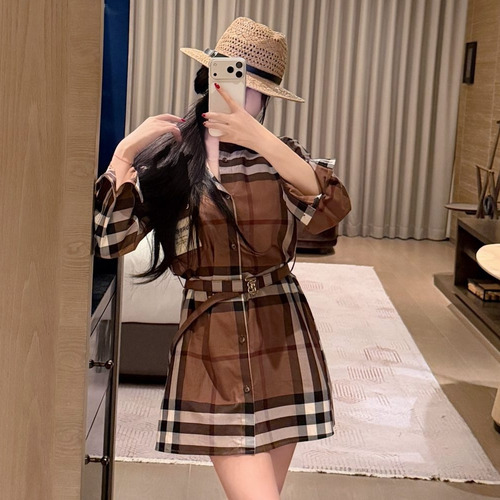 Burberry 2026 S/S Cotton Shirt Dress Belted Logo Detail 버버리 코튼 셔츠 드레스 벨트 로고 디테일