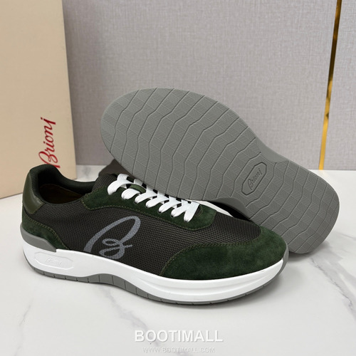 Brioni Mesh Suede Leather Runner Sneakers with Color Block Detail 브리오니 메쉬 스웨이드 레더 러너 스니커즈 4.0cm
