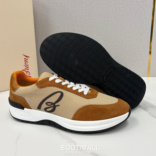 Brioni Mesh Suede Leather Runner Sneakers with Color Block Detail 브리오니 메쉬 스웨이드 레더 러너 스니커즈 4.0cm