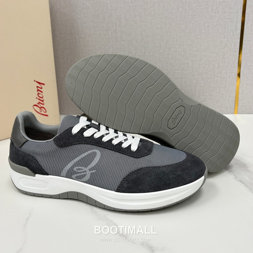Brioni Mesh Suede Leather Runner Sneakers with Color Block Detail 브리오니 메쉬 스웨이드 레더 러너 스니커즈 4.0cm