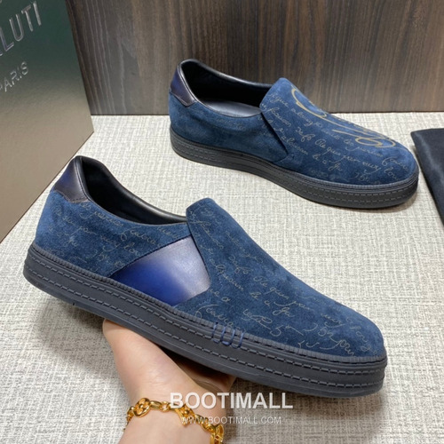 Berluti Playtime Palermo Suede Calfskin Slip-On Sneakers with Scritto TPU Sole Detail 벨루티 플레이타임 팔레르모 스웨이드 카프스킨 슬립온 스니커즈 3.5cm