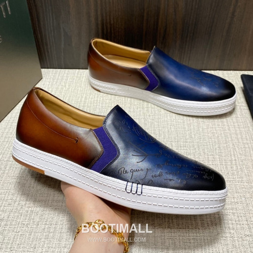 Berluti Playtime Palermo Calfskin Leather Slip-On Sneakers with Scritto TPU Sole Detail 벨루티 플레이타임 팔레르모 카프스킨 레더 슬립온 스니커즈 3.5cm