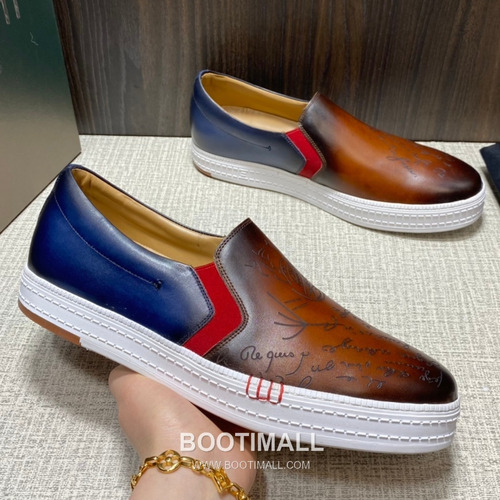 Berluti Playtime Palermo Calfskin Leather Slip-On Sneakers with Scritto TPU Sole Detail 벨루티 플레이타임 팔레르모 카프스킨 레더 슬립온 스니커즈 3.5cm