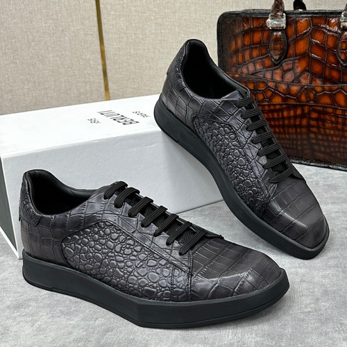 Berluti Stellar Croc Embossed Calfskin Leather Low Sneakers with Geometric TPU Sole Detail 벨루티 스텔라 크로크 엠보싱 카프스킨 레더 로우 스니커즈 3.5cm