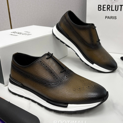 Berluti Fast Track Brogue Calfskin Leather Runner Sneakers with TPU Sole Detail 벨루티 패스트트랙 브로그 카프스킨 레더 러너 스니커즈 3.5cm