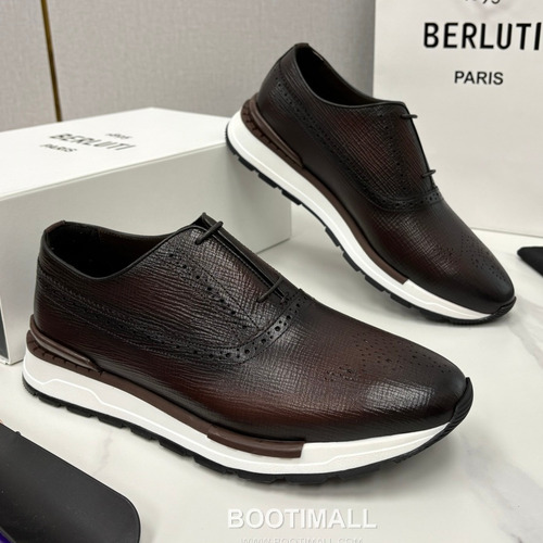 Berluti Fast Track Brogue Calfskin Leather Runner Sneakers with TPU Sole Detail 벨루티 패스트트랙 브로그 카프스킨 레더 러너 스니커즈 3.5cm