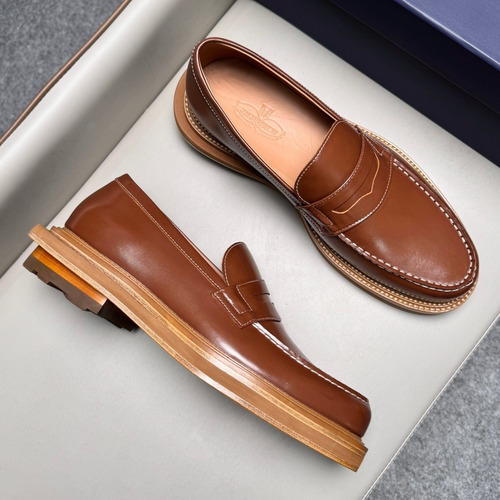 J.M.Weston Penny Calfskin Suede Leather Loafer Shoes with Hand Stitch Detail 제이엠웨스턴 페니 카프스킨 스웨이드 레더 로퍼 슈즈 2.5cm