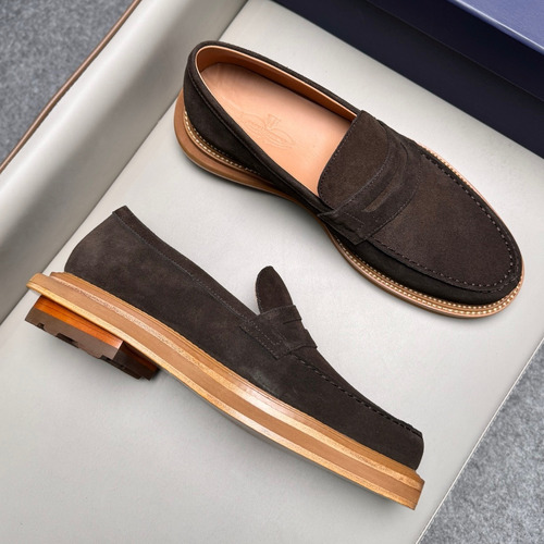 J.M.Weston Penny Calfskin Suede Leather Loafer Shoes with Hand Stitch Detail 제이엠웨스턴 페니 카프스킨 스웨이드 레더 로퍼 슈즈 2.5cm