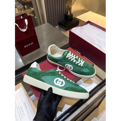 Gucci German Trainer Leather Mesh Suede Low Sneakers with Embossed Logo TPU Sole Detail 구찌 저먼 트레이너 레더 메쉬 스웨이드 로우 스니커즈 엠보싱 로고 TPU 솔 디테일 3cm