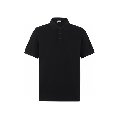 Saint Laurent SS26 Cotton Pique Polo Shirt Embroidered Logo 생로랑 SS26 코튼 피케 폴로 셔츠 자수 로고