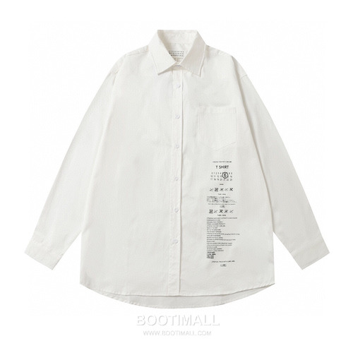 Maison Margiela SS26 Cotton Shirt Washed Label Logo Print 메종마르지엘라 SS26 코튼 셔츠 워시드 라벨 로고 프린트