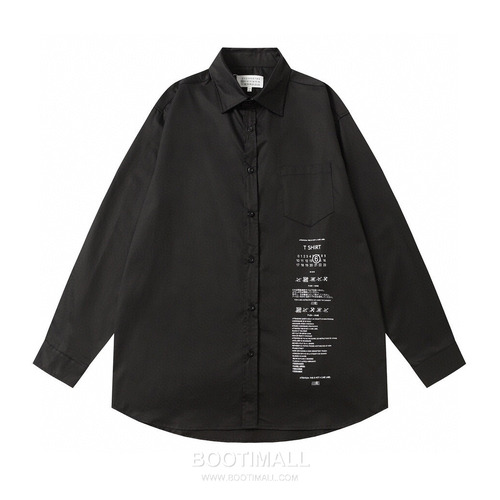 Maison Margiela SS26 Cotton Shirt Washed Label Logo Print 메종마르지엘라 SS26 코튼 셔츠 워시드 라벨 로고 프린트