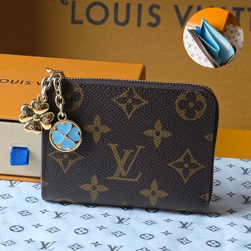 Louis Vuitton Noa Monogram Canvas Leather Zip Around Short Wallet with Contrast Lining Detail 루이비통 노아 모노그램 캔버스 반지갑 지퍼어라운드 M27768 11cm