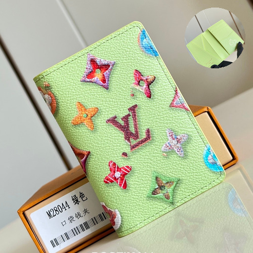 Louis Vuitton Pocket Organizer Brushed Monogram Leather Wallet with Card Slots Detail 루이비통 포켓 오거나이저 브러시드 모노그램 레더 카드지갑 M28044 7.5cm