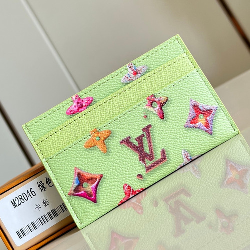 Louis Vuitton Monogram Eclipse Canvas Card Holder Wallet with Central Pocket Detail 루이비통 모노그램 이클립스 캔버스 카드지갑 센트럴포켓 M28046 11cm