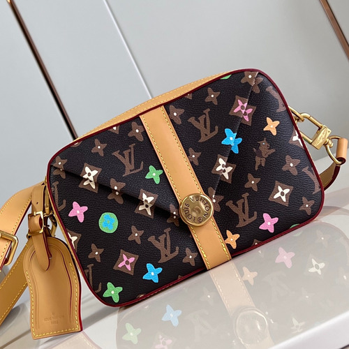 Louis Vuitton Envelope Monogram Canvas Crossbody Messenger Bag with Craggy Print Detail 루이비통 엔벨로프 모노그램 캔버스 크로스바디 메신저백 크래기프린트 M24820 23.5cm