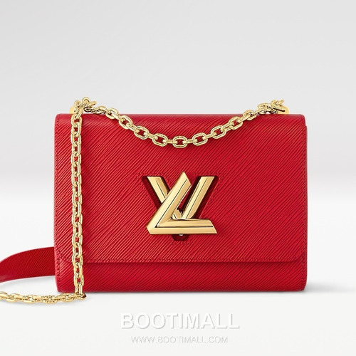 Louis Vuitton Twist MM Epi Calfskin Leather Chain Shoulder Bag with LV Twist Lock Detail 루이비통 트위스트 MM 에피 카프스킨 체인 숄더백 LV트위스트락 M25229 23cm