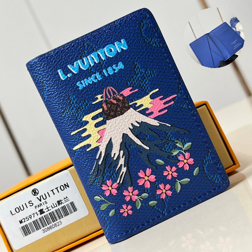 Louis Vuitton Pocket Monogram Canvas Card Wallet with Outer Pocket Detail 루이비통 포켓 모노그램 캔버스 카드지갑 외부포켓 M25971 7.5cm