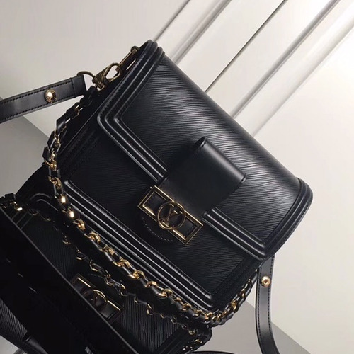 Louis Vuitton Dauphine Epi Calfskin Leather Shoulder Bag with LV Lock Detail 루이비통 도핀 에피 카프스킨 숄더백 LV락 M44162 25cm